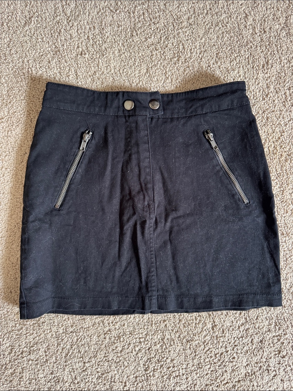 Forever 21 Black Mini Skirt with Zipper Pockets - Picture 1 of 2